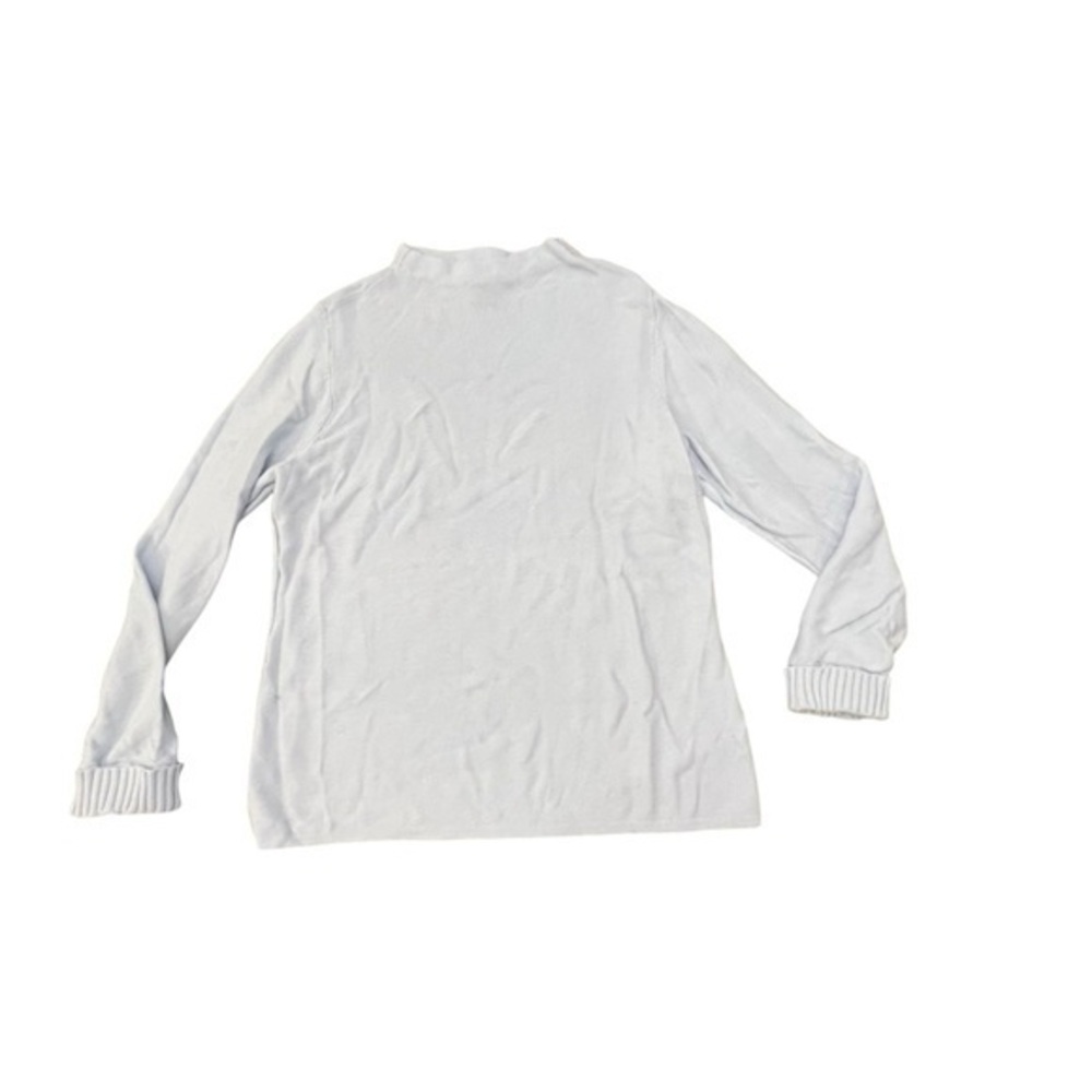 Ann Taylor Factory Baby Blue Thermal Pullover Boat Neck Sweater Size Large